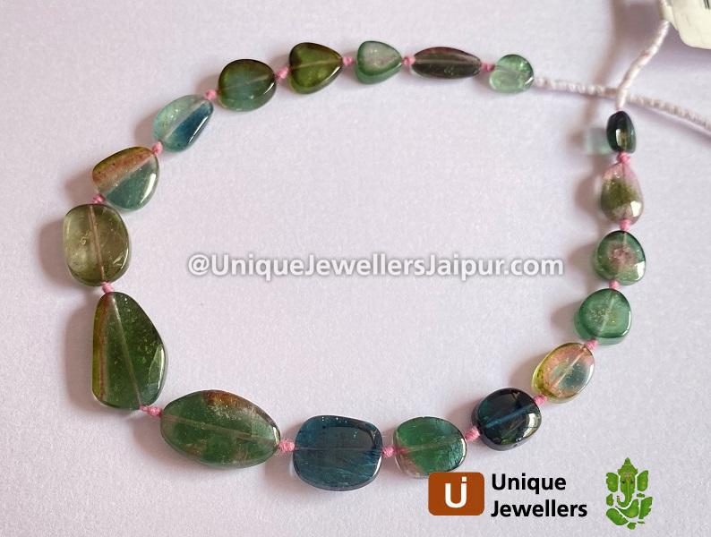 Watermelon Tourmaline Smooth Slices Beads